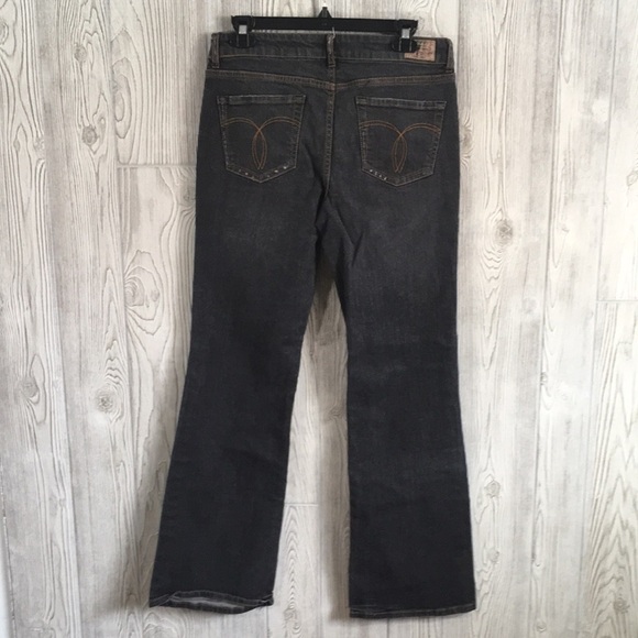 𝅺VINTAGE Paris Blues Faded Black Flare Bottom Jeans Juniors 11 - Picture 9 of 9